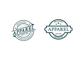Design de logotipo clássico vintage retrô rótulo distintivo para roupas de pano