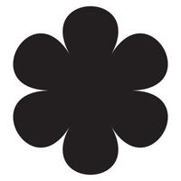 ilustração de uma flor com seis pétalas em preto sobre um fundo branco vetor