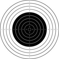 alvo de arma em branco. sinal de alvo de tiro bullseye. símbolo de alvo de tiro. estilo plano. vetor