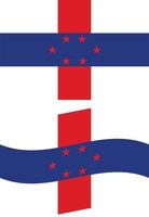 bandeira do estado do Caribe. bandeira das Antilhas Holandesas. Ilha das Antilhas Holandesas acenando a bandeira. estilo plano. vetor