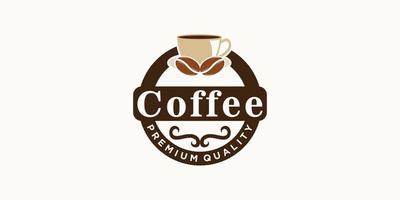inspiração de design de logotipo de ícone de café para café ou restaurante com conceito moderno criativo vetor