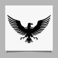 vector black eagle em papel branco é perfeito para logotipos, ilustrações, banners, panfletos, papéis de parede