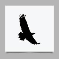 vector black eagle em papel branco é perfeito para logotipos, ilustrações, banners, panfletos, papéis de parede