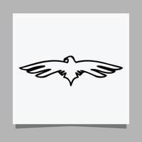 vector black eagle em papel branco é perfeito para logotipos, ilustrações, banners, panfletos, papéis de parede