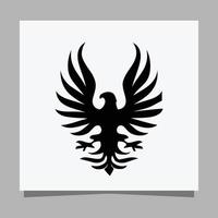 vector black eagle em papel branco é perfeito para logotipos, ilustrações, banners, panfletos, papéis de parede