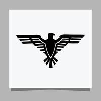 vector black eagle em papel branco é perfeito para logotipos, ilustrações, banners, panfletos, papéis de parede