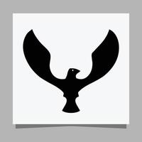 vector black eagle em papel branco é perfeito para logotipos, ilustrações, banners, panfletos, papéis de parede