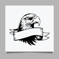 ilustração em vetor de uma águia negra em papel branco que é perfeito para logotipos, cartões de visita, emblemas e ícones.