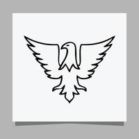 vector black eagle em papel branco é perfeito para logotipos, ilustrações, banners, panfletos, papéis de parede