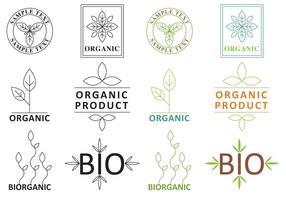 Logos de plantas orgânicas vetor