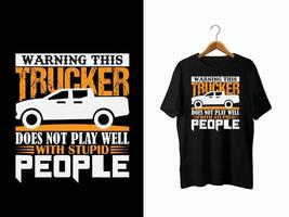 design de camiseta de caminhão vetor