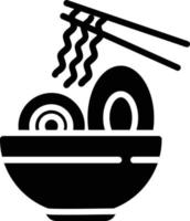 ícone de glifo de macarrão vetor