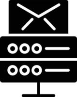 ícone de glifo de hospedagem de e-mail vetor