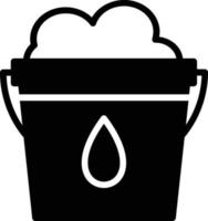 ícone de glifo de balde de água vetor