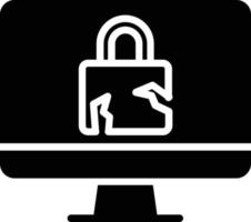 ícone de glifo de violação de segurança vetor