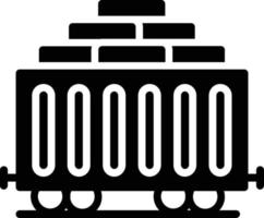 ícone de glifo de trem de carga vetor