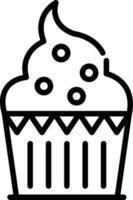 ícone de linha de muffin vetor