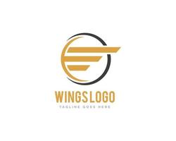 vetor de design de ícone de logotipo de asas