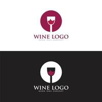 vetor de design de logotipo de bar de vinhos