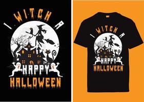 design de camiseta vintage de tipografia de halloween vetor