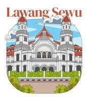 lawang sewu em ilustração vetorial vetor