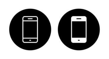 celular, smartphone, vetor de ícone de telefone isolado no fundo do círculo