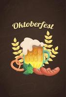 oktoberfest vector cartão de férias festival internacional de cerveja alemã em munique - ilustração