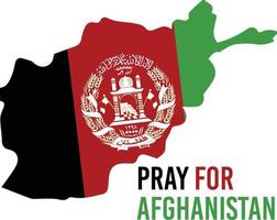 ore pelas vítimas das enchentes no Afeganistão. mapa e bandeira do afeganistão vetor