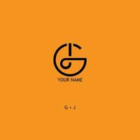 design de logotipo g e j, design de logotipo g e j em um fundo laranja, perfeito para logotipos de marcas vetor