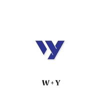 design de logotipo w e y, feito em um fundo branco, os logotipos w e y são adequados para nomes de marcas e outros vetor