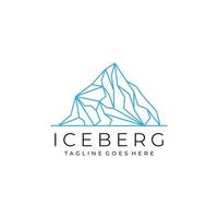 iceberg linhas simples design de logotipo vetor ícone símbolo ilustração gráfica