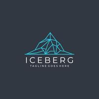 iceberg linhas simples design de logotipo vetor ícone símbolo ilustração gráfica