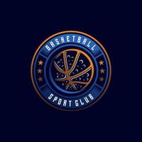 ilustração vetorial de design de logotipo de esporte de basquete vetor