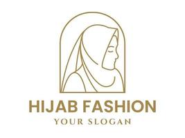 silhueta de logotipo de cachecol hijab de beleza vetor