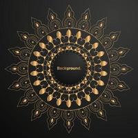 fundo de mandala de luxo com padrão de arabesco dourado estilo oriental islâmico árabe, pôster, capa, banner, cartão bonito, figura mandala para colorir, fundo islâmico de luxo vetorial com mandala vetor