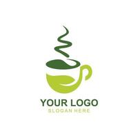 logotipo de vetor minimalista de café. modelo de logotipo de grãos de café