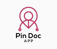 pin doc símbolo local de cuidados médicos app design de logotipo de medicina vetor