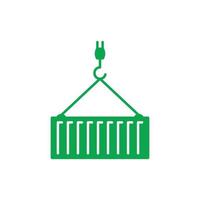 polia de vetor verde eps10 e ícone de recipiente isolado no fundo branco. símbolo de carregamento em um estilo moderno simples e moderno para o design do seu site, logotipo, pictograma e aplicativo móvel
