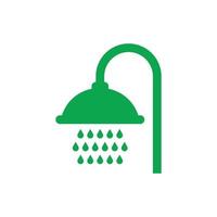 ícone de chuveiro eps10 verde vetor isolado no fundo branco. símbolo de chuveiro em um estilo moderno simples e moderno para o design do seu site, logotipo, pictograma e aplicativo móvel