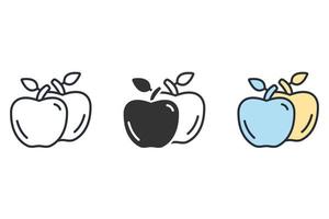 ícones de meia maçã simbolizam elementos vetoriais para infográfico web vetor
