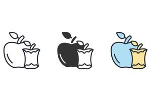 morder ícones de maçã símbolo elementos vetoriais para web infográfico vetor