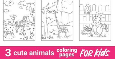 animais da floresta. raposa, urso, guaxinim, lebre, veado, coruja, ouriço, esquilo, agaric e toco de árvore. ilustração vetorial para livro de colorir. vetor