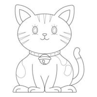 gato fofo adequado para ilustração vetorial de página para colorir infantil vetor