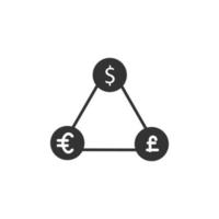 ícones de câmbio de moeda símbolo elementos vetoriais para web infográfico vetor