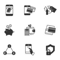 conjunto de ícones de banco on-line. elementos de vetor de símbolo de pacote bancário on-line para web infográfico