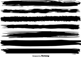 Conjunto de linhas de pincel preto do vetor