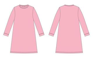 croqui técnico de camisola. camisa de algodão para crianças. cor rosa pêssego. camisola. vetor