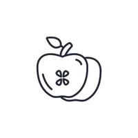 ícones de meia maçã simbolizam elementos vetoriais para infográfico web vetor