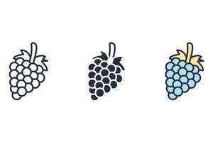 ícones de uva simbolizam elementos vetoriais para infográfico web vetor