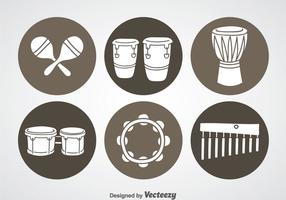 Ícones do instrumento de percussão vetor